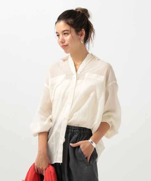 【新品、未使用、タグ付き】ベイフロー コットンシアーシャツ 夏の羽織りに]コットンシアーシャツ（シャツ/ブラウス