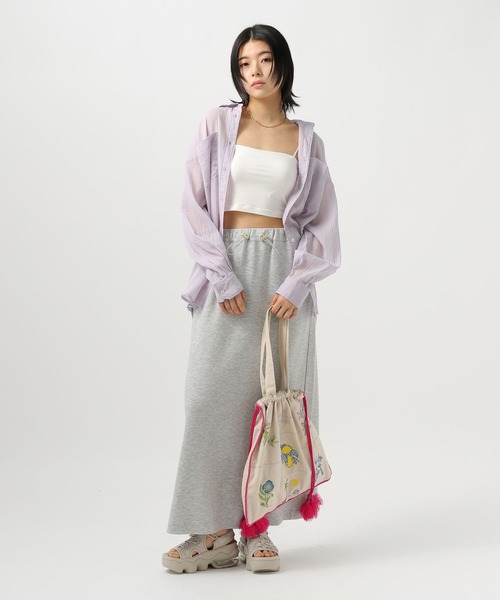 BAYFLOW（ベイフロー）の「[夏の羽織りに]コットンシアーシャツ（シャツ/ブラウス・レディース・オフホワイト/ライトブルー/ライトグリーン/イエロー/チャコール/ラベンダー/ブルー/ブラウン/ライトブラウン・FREE）」の22枚目の写真