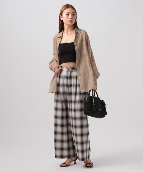 BAYFLOW（ベイフロー）の「[夏の羽織りに]コットンシアーシャツ（シャツ/ブラウス・レディース・オフホワイト/ライトブルー/ライトグリーン/イエロー/チャコール/ラベンダー/ブルー/ブラウン/ライトブラウン・FREE）」の12枚目の写真