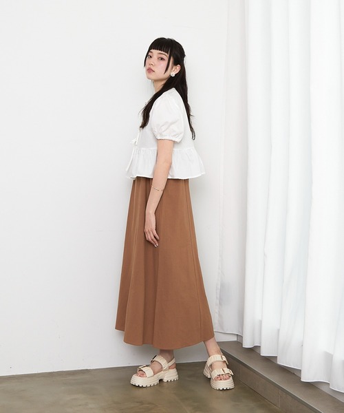 paravion(パラビオン)の「パフ袖ブラウスSETワンピース(ワンピース・レディース・ブラック/ホワイト/ブラウン・FREE)」の4枚目の写真