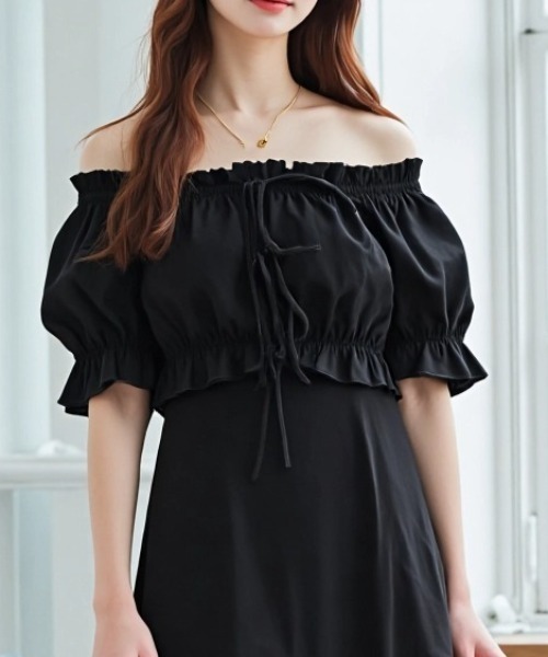 paravion(パラビオン)の「パフ袖ブラウスSETワンピース(ワンピース・レディース・ブラック/ホワイト/ブラウン・FREE)」の21枚目の写真