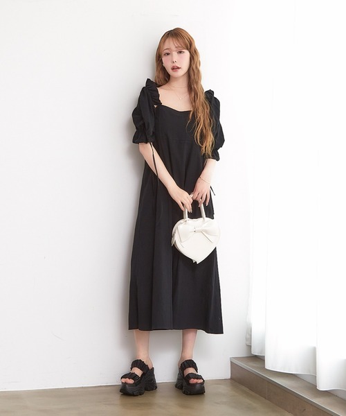 paravion(パラビオン)の「パフ袖ブラウスSETワンピース(ワンピース・レディース・ブラック/ホワイト/ブラウン・FREE)」の12枚目の写真