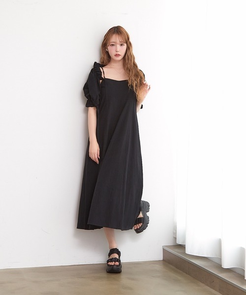 paravion(パラビオン)の「パフ袖ブラウスSETワンピース(ワンピース・レディース・ブラック/ホワイト/ブラウン・FREE)」の14枚目の写真