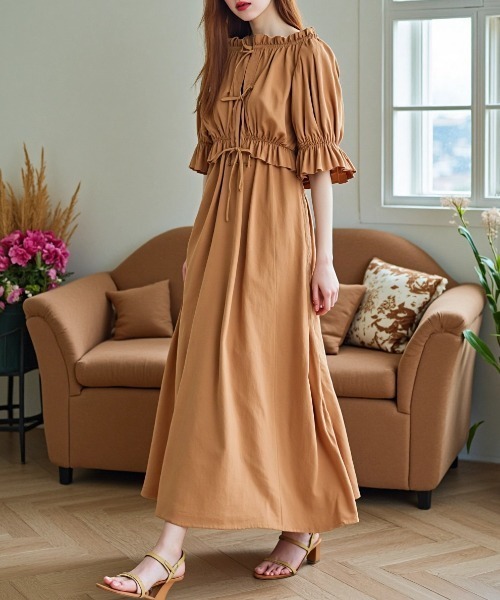 paravion(パラビオン)の「パフ袖ブラウスSETワンピース(ワンピース・レディース・ブラック/ホワイト/ブラウン・FREE)」の9枚目の写真