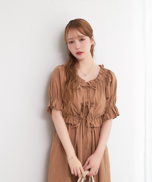 paravion(パラビオン)の「パフ袖ブラウスSETワンピース(ワンピース・レディース・ブラック/ホワイト/ブラウン・FREE)」の8枚目の写真