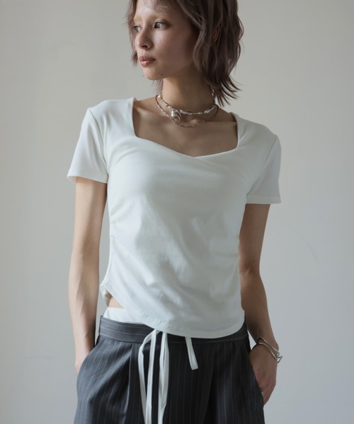 Ulysses(ユリシス)の「スクエアネックTシャツ(Tシャツ/カットソー・レディース・モカ/ダークグレー/ホワイト・M/L)」の15枚目の写真