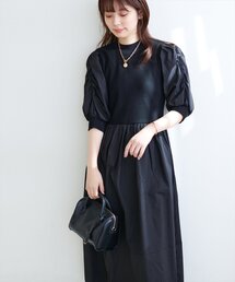 【WEB限定】袖コンシャスドッキングワンピース