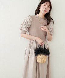 【WEB限定】袖コンシャスドッキングワンピース