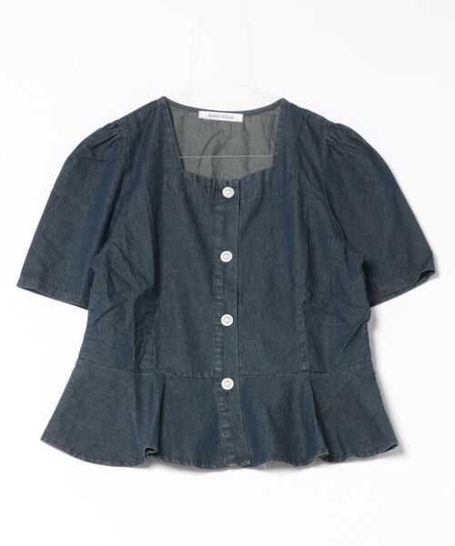 BLANC FICELLE(ブランフィセル)の「デニム 半袖 シャツ(シャツ/ブラウス・レディース・インディゴブルー・S/M/L/XL)」の12枚目の写真