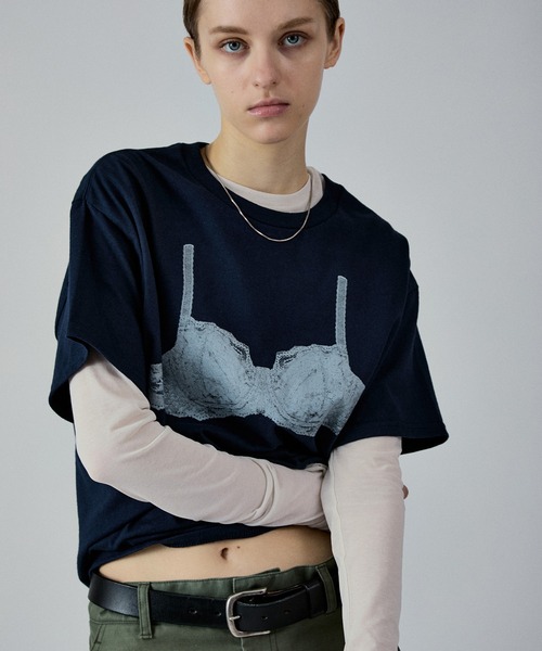 M TO R(ムウトアール)の「TROMPE LANGELIE BIG TEE(Tシャツ/カットソー・レディース・ネイビー/ホワイト・42/40/38)」の1枚目の写真