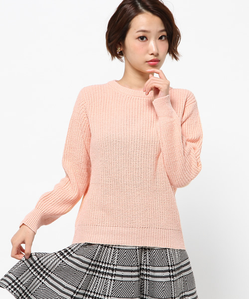 & by P&D（アンドバイピーアンドディー）の「アンゴラ混ニット（ニット/セーター・レディース・グレー/ホワイト/ピンク・38）」の3枚目の写真