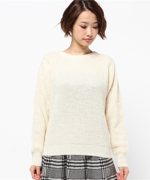 & by P&D（アンドバイピーアンドディー）の「アンゴラ混ニット（ニット/セーター・レディース・グレー/ホワイト/ピンク・38）」の4枚目の写真