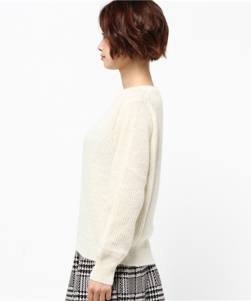 & by P&D（アンドバイピーアンドディー）の「アンゴラ混ニット（ニット/セーター・レディース・グレー/ホワイト/ピンク・38）」の5枚目の写真