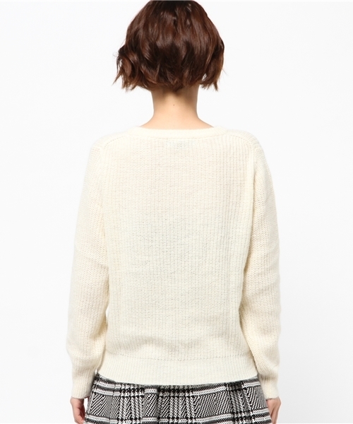 & by P&D（アンドバイピーアンドディー）の「アンゴラ混ニット（ニット/セーター・レディース・グレー/ホワイト/ピンク・38）」の6枚目の写真