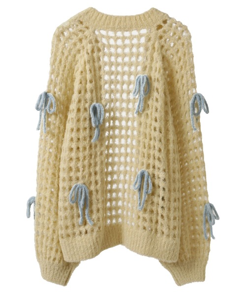 Candy Stripper（キャンディストリッパー）の「RIBBON MESH KNIT カーディガン（カーディガン/ボレロ・レディース・ライトブルー/ブラック/イエロー・FREE）」の20枚目の写真