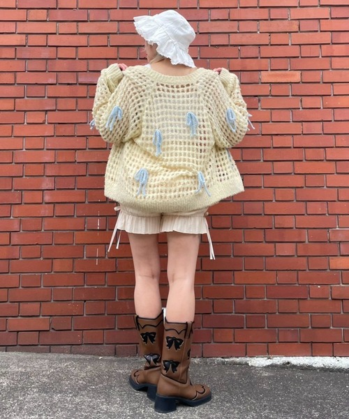 セール】RIBBON MESH KNIT カーディガン（カーディガン/ボレロ