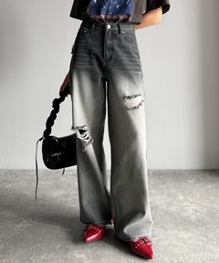 JUHA/ユハ】DAMAGE BAGGY DENIM PANTS（デニムパンツ）｜JUHA