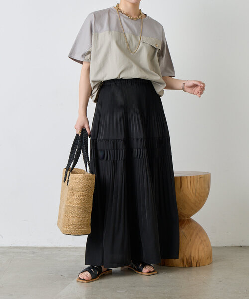大人のプリーツスカート】サテンプリーツスカート（スカート）｜Jena  