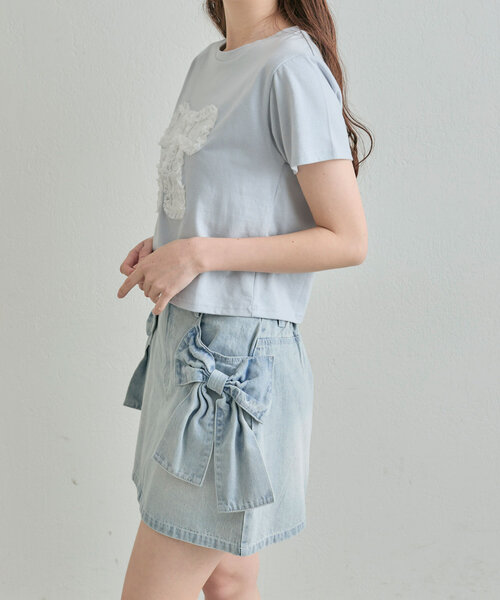 OLIVE des OLIVE（オリーブデオリーブ）の「ビッグリボンミニスカート（スカート・レディース・ブルー/ブラック/インディゴブルー・FREE）」の20枚目の写真