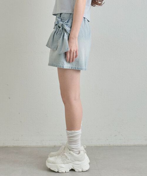 OLIVE des OLIVE（オリーブデオリーブ）の「ビッグリボンミニスカート（スカート・レディース・ブルー/ブラック/インディゴブルー・FREE）」の22枚目の写真