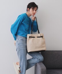 OPAQUE.CLIP | フロントベルトデザイン雑材合皮コンビトートバッグ(トートバッグ)