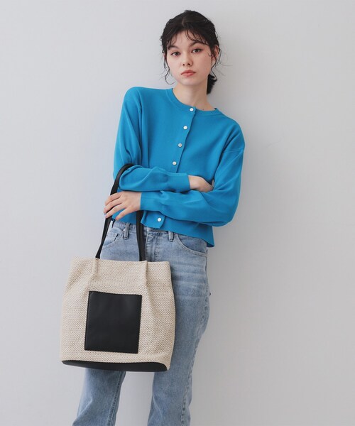 OPAQUE.CLIP（オペークドットクリップ）の「フロントベルトデザイン雑材合皮コンビトートバッグ（トートバッグ・レディース・グレー/ブラック系4/オフホワイト・00）」の5枚目の写真