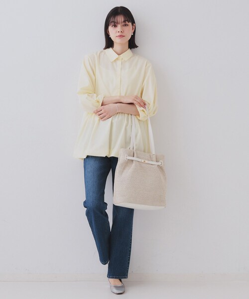 OPAQUE.CLIP（オペークドットクリップ）の「フロントベルトデザイン雑材合皮コンビトートバッグ（トートバッグ・レディース・グレー/ブラック系4/オフホワイト・00）」の9枚目の写真