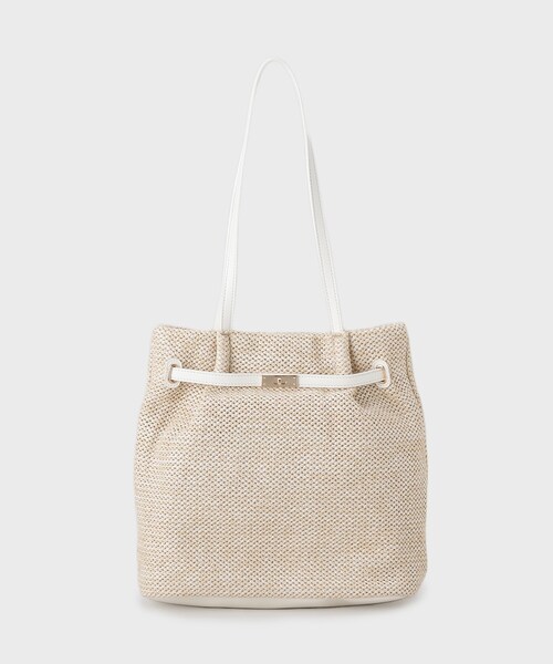 OPAQUE.CLIP（オペークドットクリップ）の「フロントベルトデザイン雑材合皮コンビトートバッグ（トートバッグ・レディース・グレー/ブラック系4/オフホワイト・00）」の12枚目の写真