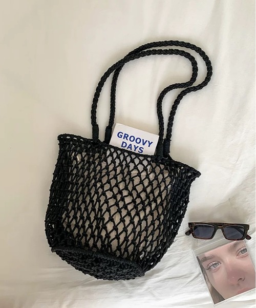 ★売り切りSALE⭐︎新品未使用★Indigo sea／トップス★ セール】ロープメッシュ シアートートバッグ（トートバッグ