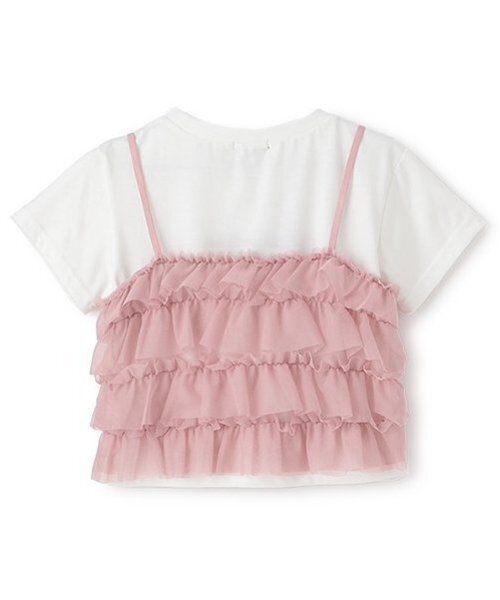 by LOVEiT（バイラビット）の「2WAYビスチェつきTシャツ（Tシャツ/カットソー・キッズ・ピンク/ブラック・160cm/150cm/140cm/130cm/120cm）」の3枚目の写真