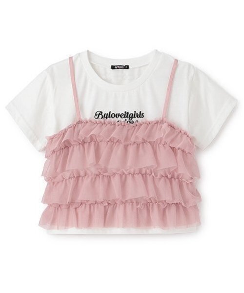 by LOVEiT（バイラビット）の「2WAYビスチェつきTシャツ（Tシャツ/カットソー・キッズ・ピンク/ブラック・160cm/150cm/140cm/130cm/120cm）」の5枚目の写真