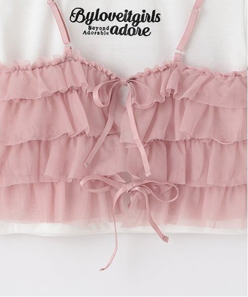 by LOVEiT（バイラビット）の「2WAYビスチェつきTシャツ（Tシャツ/カットソー・キッズ・ピンク/ブラック・160cm/150cm/140cm/130cm/120cm）」の9枚目の写真