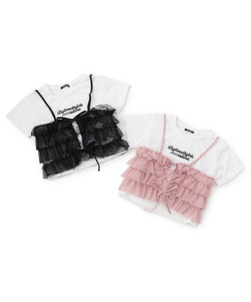 by LOVEiT（バイラビット）の「2WAYビスチェつきTシャツ（Tシャツ/カットソー・キッズ・ピンク/ブラック・160cm/150cm/140cm/130cm/120cm）」の14枚目の写真