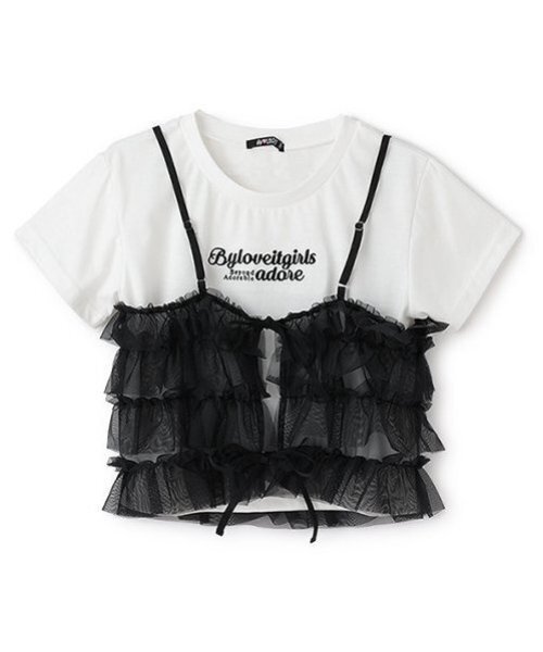 by LOVEiT（バイラビット）の「2WAYビスチェつきTシャツ（Tシャツ/カットソー・キッズ・ピンク/ブラック・160cm/150cm/140cm/130cm/120cm）」の16枚目の写真