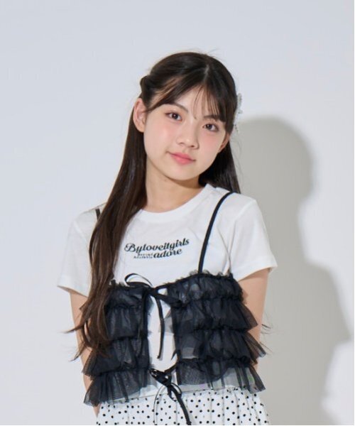 by LOVEiT（バイラビット）の「2WAYビスチェつきTシャツ（Tシャツ/カットソー・キッズ・ピンク/ブラック・160cm/150cm/140cm/130cm/120cm）」の17枚目の写真