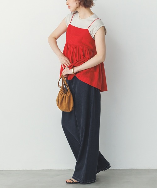 hunch(ハンチ)の「ダメージデニム ゆるストレートパンツ(デニムパンツ・レディース・ブラック/ライトグレー/ライトインディゴブルー・FREE)」の11枚目の写真