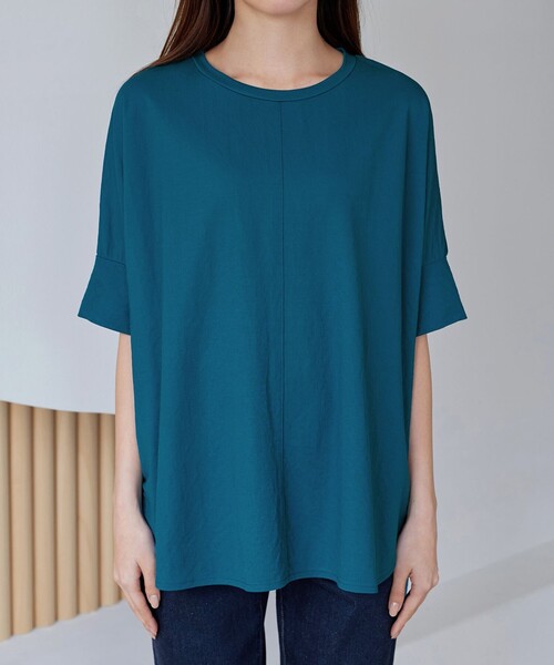 Tiaclasse(ティアクラッセ)の「【接触冷感】イージーカットソードルマントップス(Tシャツ/カットソー・レディース・ブラウン/ブルー/ブラック・XL)」の16枚目の写真