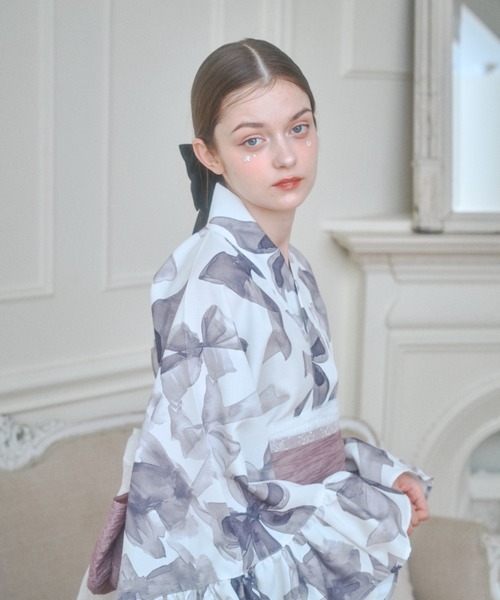 Lovilyn 浴衣　リボン柄　セパレート浴衣(帯セット) ラヴィリン Lovilyn 浴衣 リボン柄 セパレート浴衣(帯セット