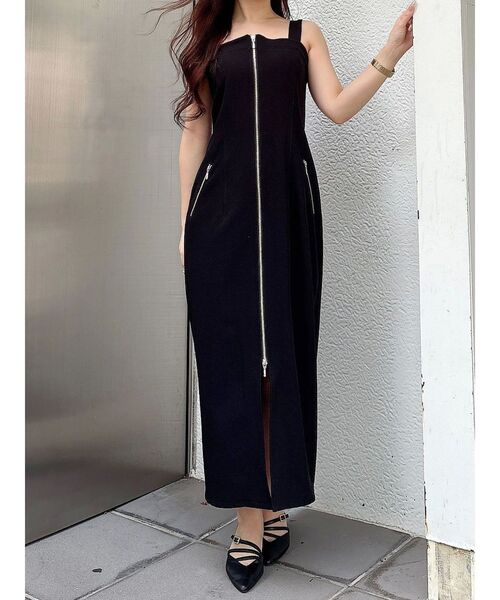 MERCURYDUO（マーキュリーデュオ）の「ベアナローワンピース（ワンピース・レディース・ブラック/ベージュ・SMALL/MEDIUM）」の2枚目の写真