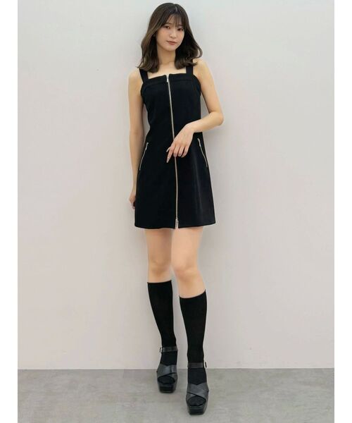 MERCURYDUO（マーキュリーデュオ）の「ベアナローワンピース（ワンピース・レディース・ブラック/ベージュ・SMALL/MEDIUM）」の14枚目の写真