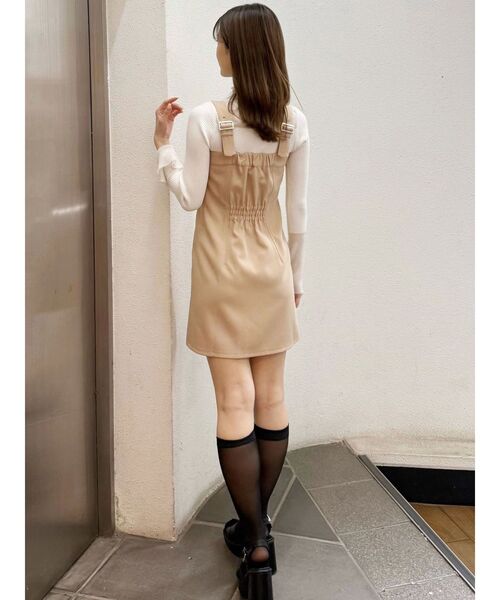 MERCURYDUO（マーキュリーデュオ）の「ベアナローワンピース（ワンピース・レディース・ブラック/ベージュ・SMALL/MEDIUM）」の21枚目の写真