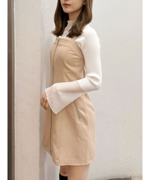 MERCURYDUO（マーキュリーデュオ）の「ベアナローワンピース（ワンピース・レディース・ブラック/ベージュ・SMALL/MEDIUM）」の22枚目の写真