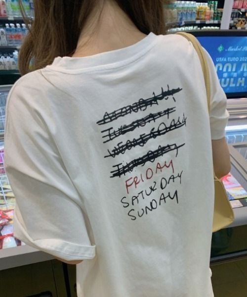 SHEPP（シープ）の「スマイルプリントBIGT（Tシャツ/カットソー・レディース・ホワイト/ピンク・L/XL）」の3枚目の写真