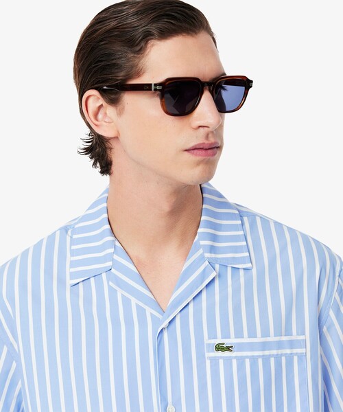 LACOSTE(ラコステ)の「ストライプオープンカラーシャツ(シャツ/ブラウス・メンズ・ライトブルー/グリーン・39/38/41/40)」の11枚目の写真