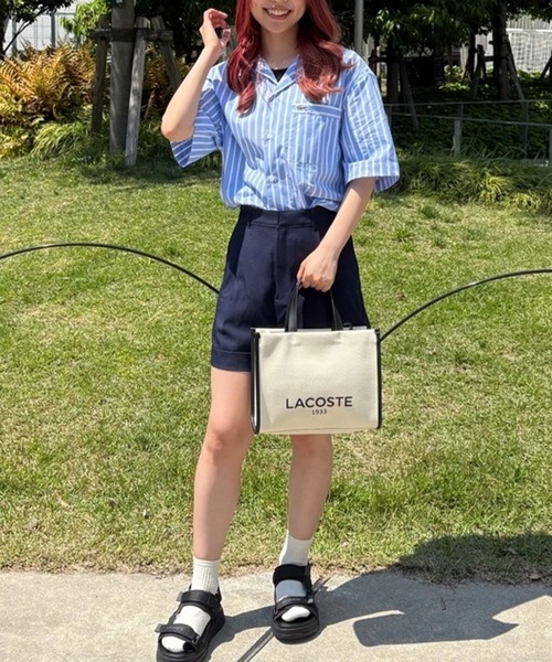 LACOSTE(ラコステ)の「ストライプオープンカラーシャツ(シャツ/ブラウス・メンズ・ライトブルー/グリーン・39/38/41/40)」の18枚目の写真