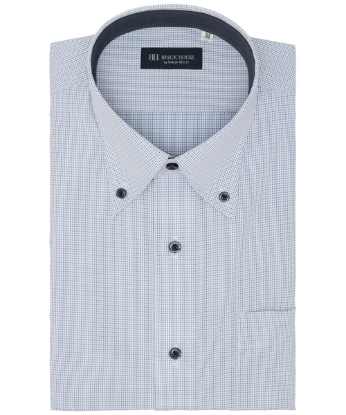 TOKYO SHIRTS(トウキョウシャツ)の「【吸水速乾】 形態安定ノーアイロン ボタンダウン 半袖ビジネスワイシャツ(ビジネスシャツ・メンズ・ブルー・首回り39cm/首回り41cm/首回り42cm/首回り43cm/首回り37cm)」の1枚目の写真