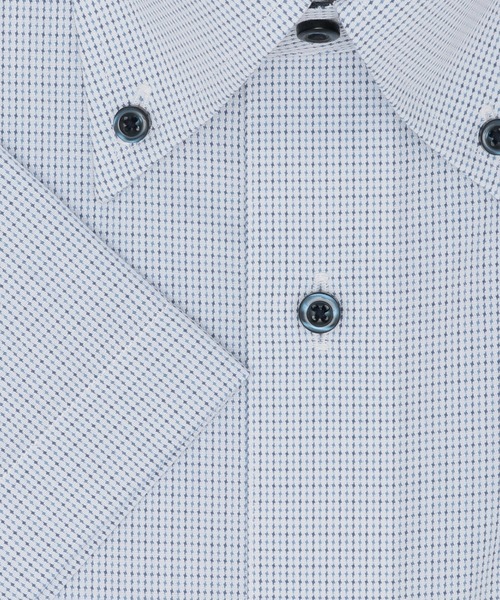 TOKYO SHIRTS(トウキョウシャツ)の「【吸水速乾】 形態安定ノーアイロン ボタンダウン 半袖ビジネスワイシャツ(ビジネスシャツ・メンズ・ブルー・首回り39cm/首回り41cm/首回り42cm/首回り43cm/首回り37cm)」の3枚目の写真