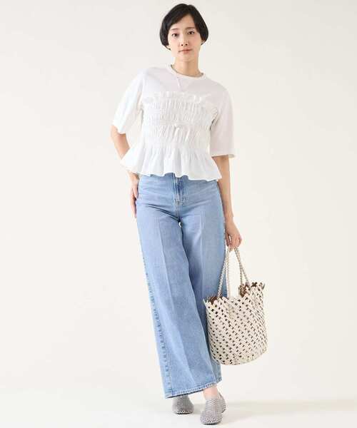 martinique(マルティニーク)の「《追加》シャーリングコンビプルオーバー(Tシャツ/カットソー・レディース・ブラック/ホワイト・FREE)」の4枚目の写真