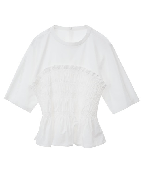 martinique(マルティニーク)の「《追加》シャーリングコンビプルオーバー(Tシャツ/カットソー・レディース・ブラック/ホワイト・FREE)」の9枚目の写真