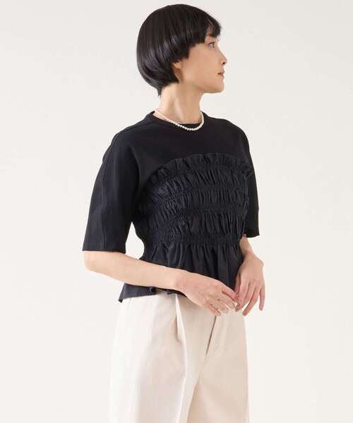 martinique(マルティニーク)の「《追加》シャーリングコンビプルオーバー(Tシャツ/カットソー・レディース・ブラック/ホワイト・FREE)」の10枚目の写真